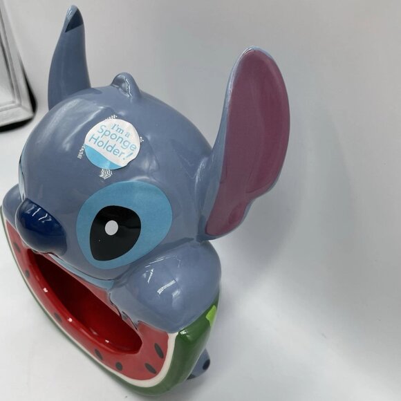 Disney Lilo & Stitch Watermelon Hand Painted Ceramic Sponge Holder - NWT - Picture 2 of 5